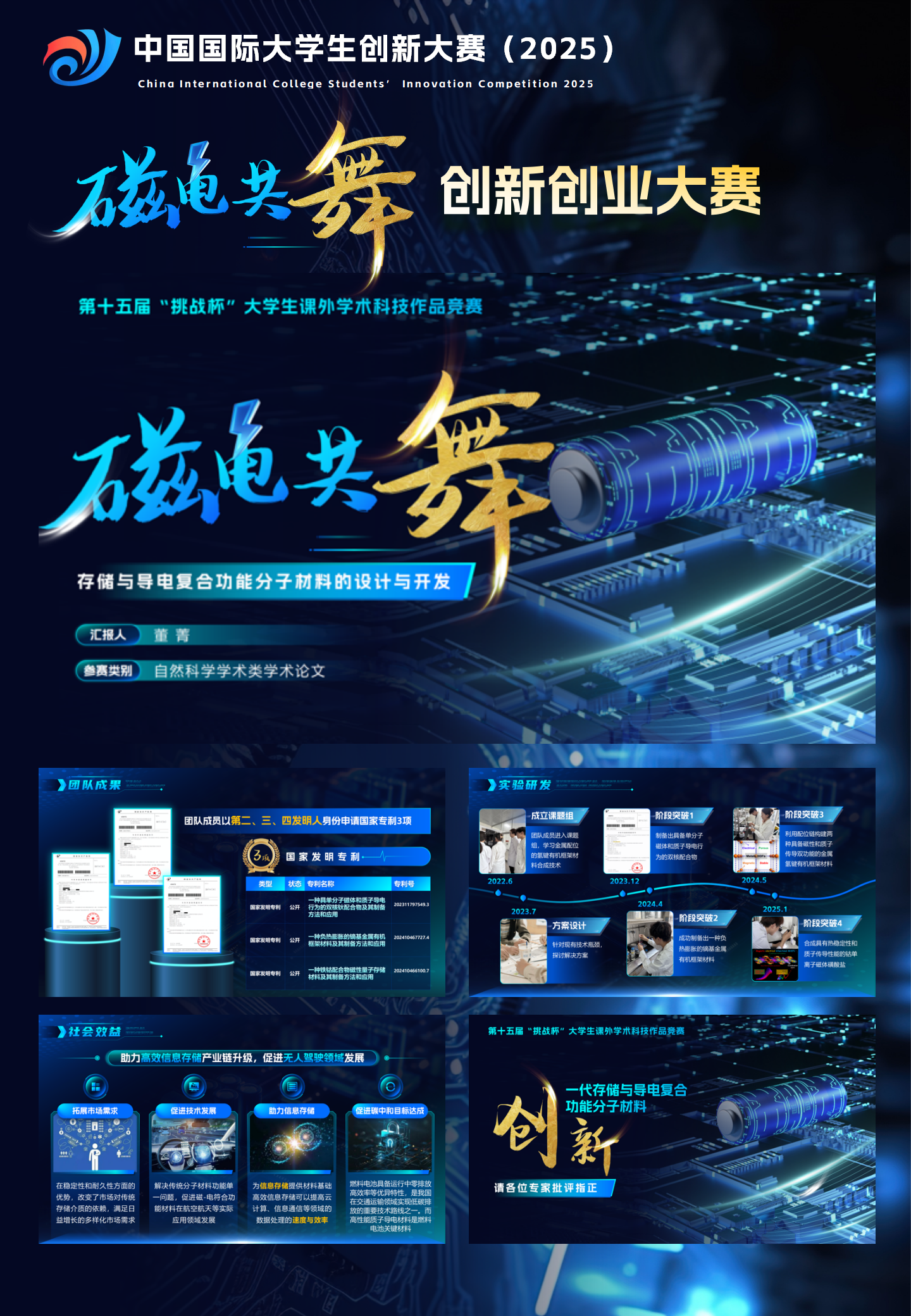 挑战杯学术论文PPT：磁电功能分子材料设计方案 – 存储导电复合技术路演